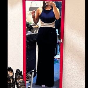 Navy Blue Long Prom Dress